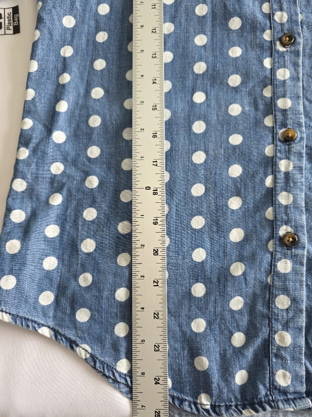 BDG Womens Polka Dot Chambray Shirt Button Down Blue Size M Casual - Picture 7 of 10